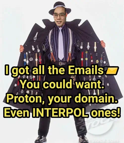Andy Yen parody: “I got all the emails📨 you could get! Proton, your domain. Even INTERPOL ones!”