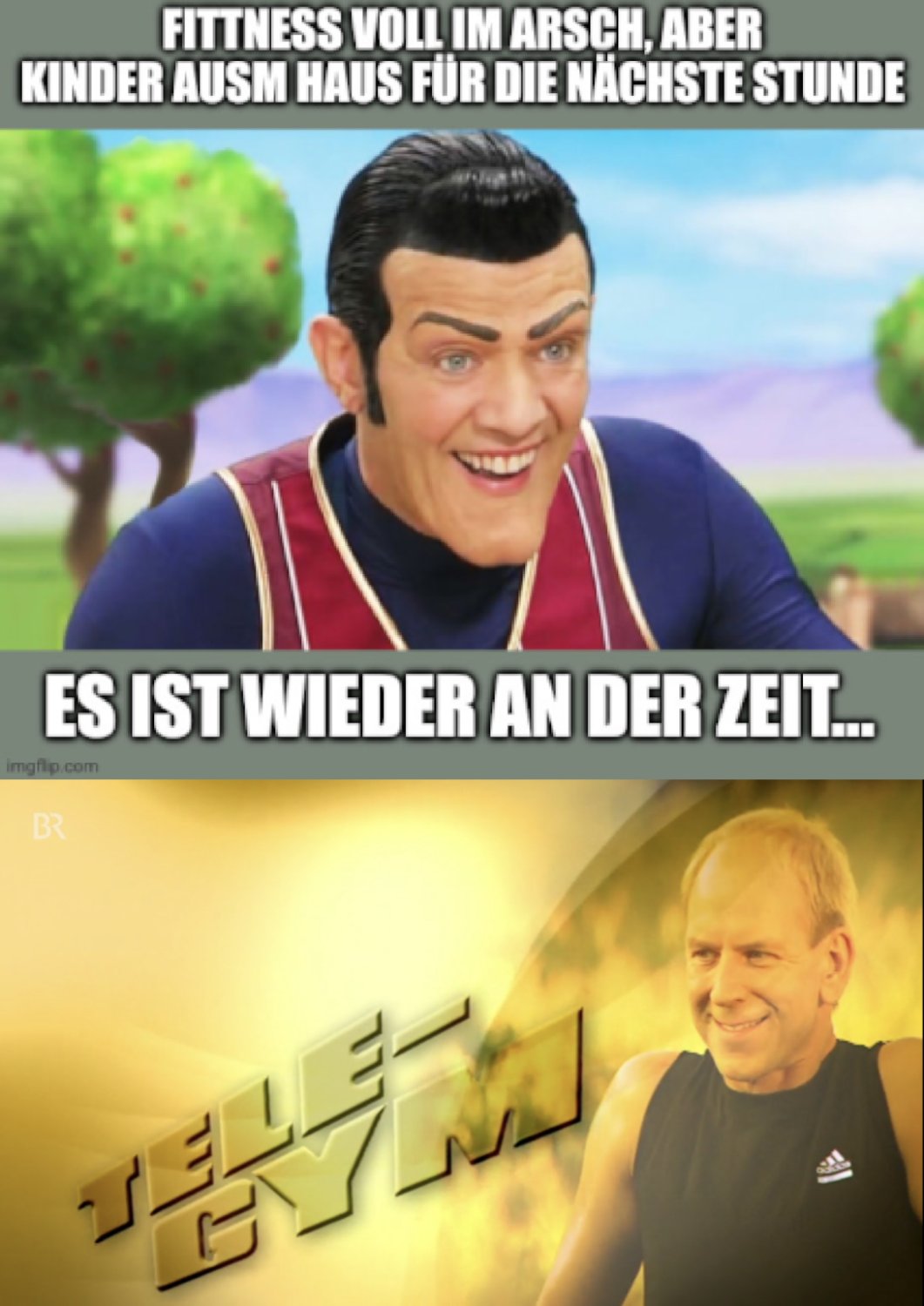 Fitness voll im Arsch, aber kinder ausm Haus für die nächste Stunde

Es ist wieder Zeit... fürs ARD Tele-Gym