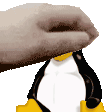 big hand patting tux penguin