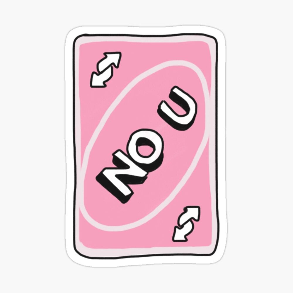 Uno reverse card pink, NO U
