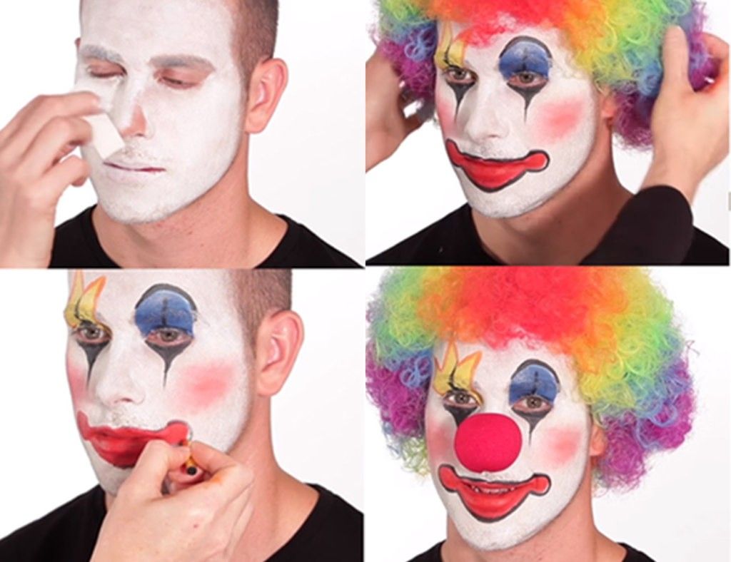 clown gradual makeup applying meme
