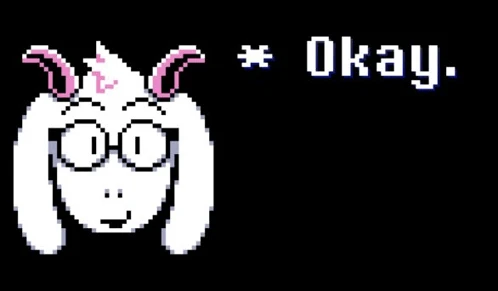 A picture of Ralsei from Deltarune saying "Okay."
