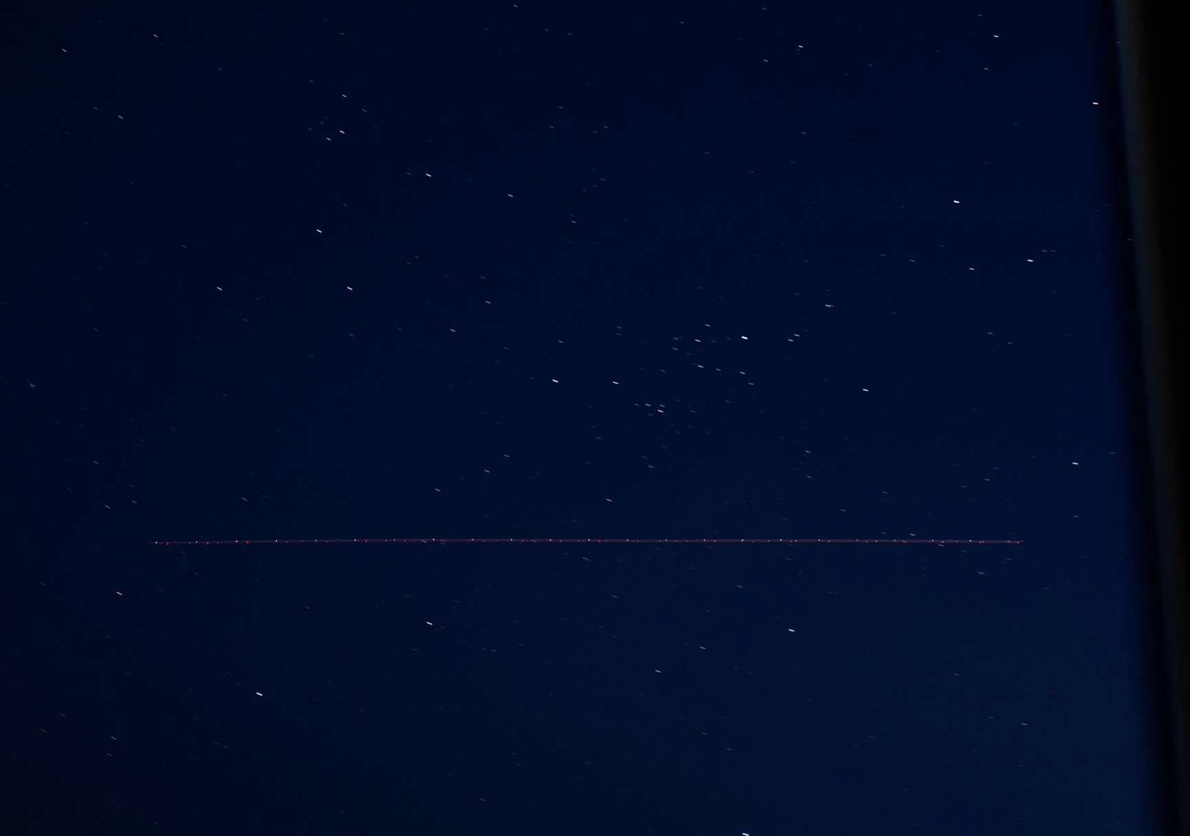 plane train with coloured lights