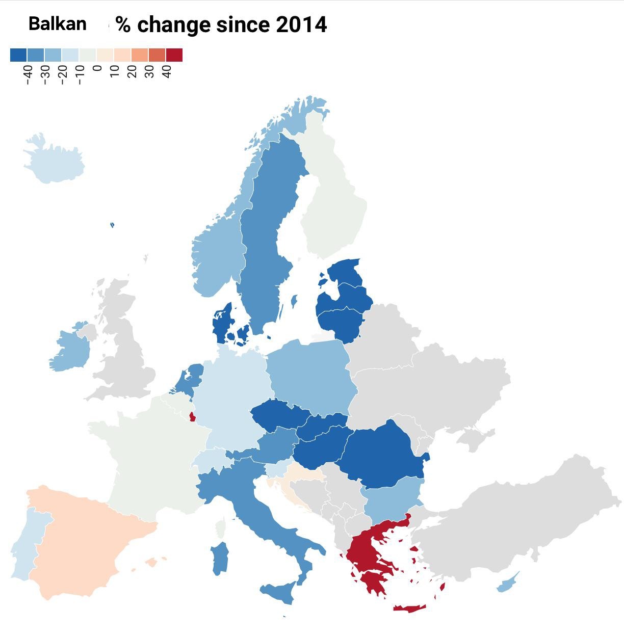 same map of Europe with theft rate changed to "Balkan"