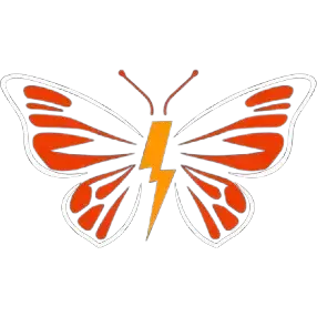 emoji adhd ADHD: A lightning butterfly in orangered color