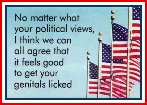 No matter what your political views, I think we can all agree that it feels good to get your genitals licked.