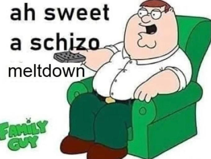 ah sweet a schizo meltdown