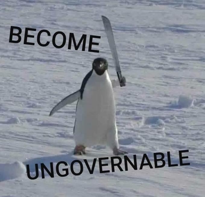 Be ungovernable penguin