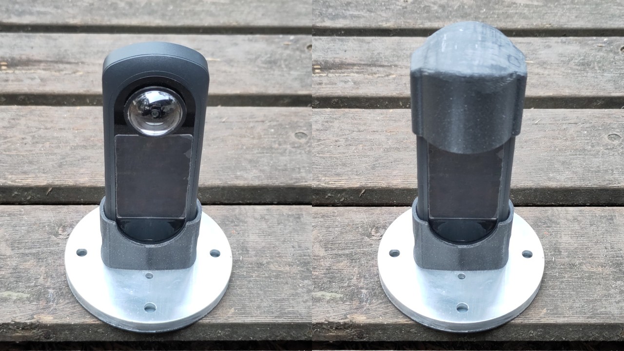 Lens cover for the Ricoh Theta X equipped with Puluz lens guards