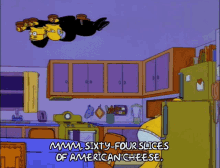 Homer Simpson eating cheese