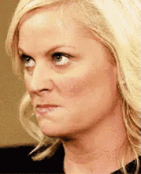 Leslie Knope glaring angrily