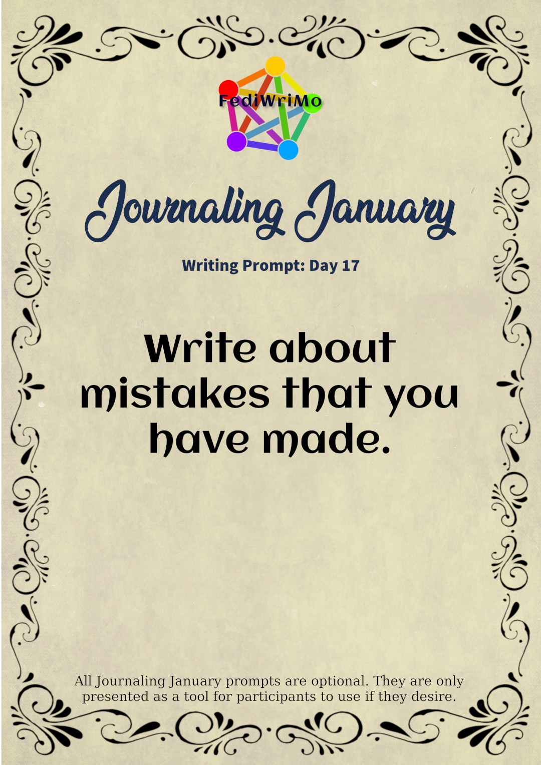 Day 17 Prompt: Write About Mistakes that You Have Made.