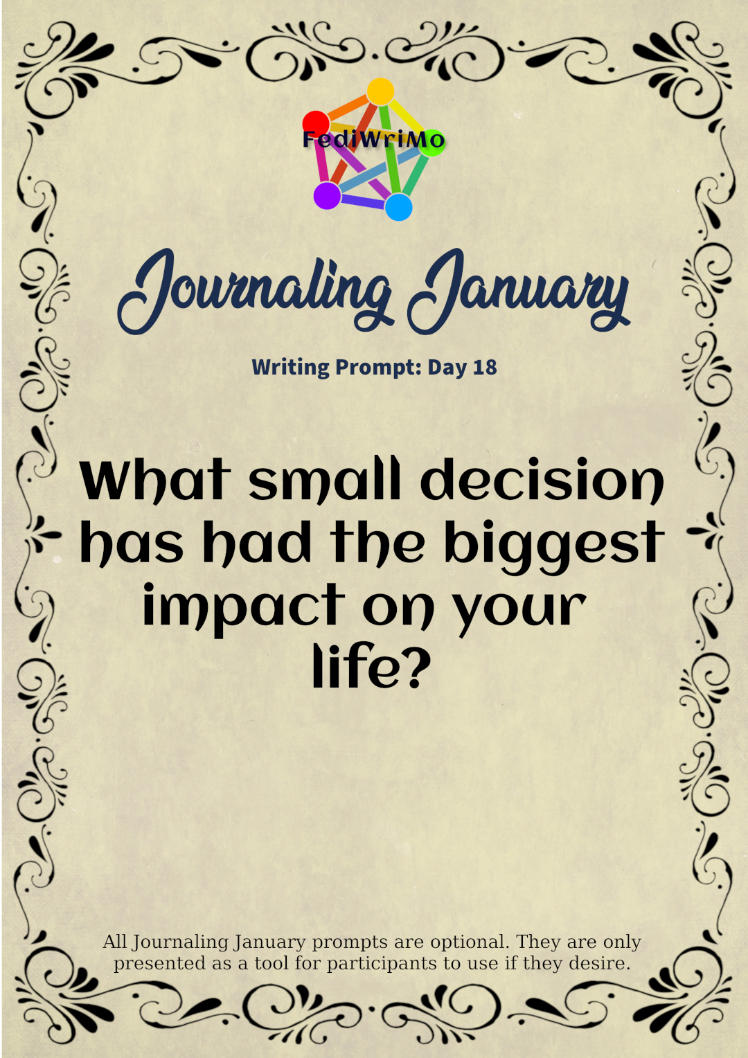 Day 18 Prompt: What Small Decision Has Had the Biggest Impact on Your Life?