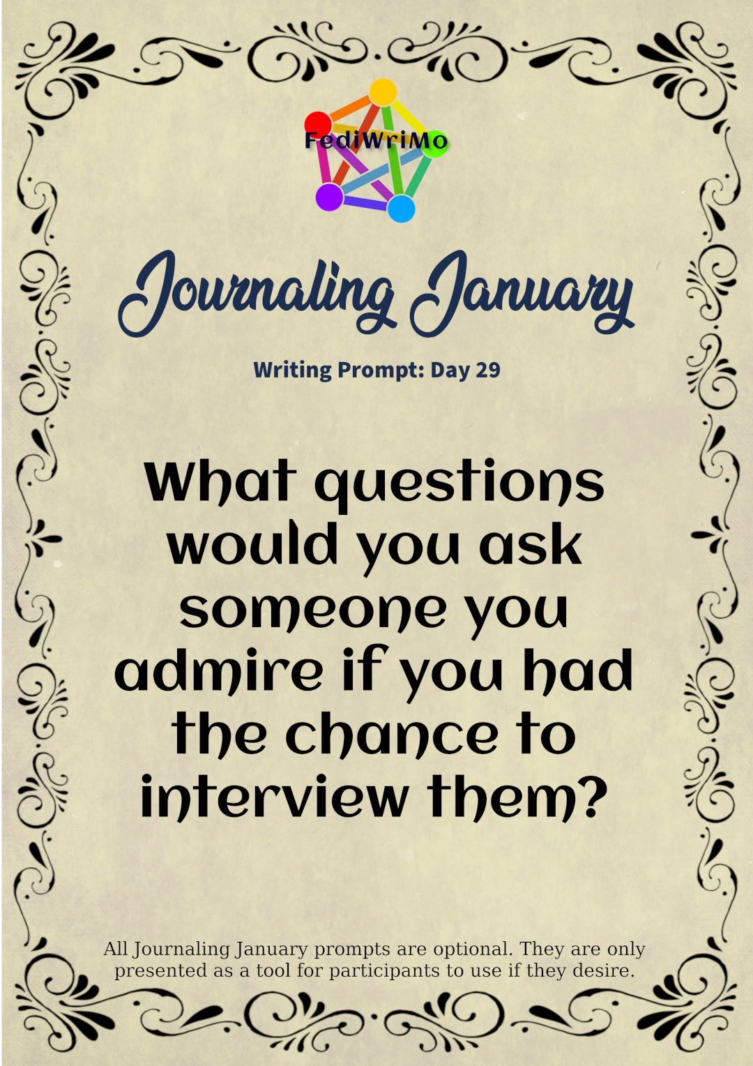 Day 29 Prompt: Interview Someone You Admire