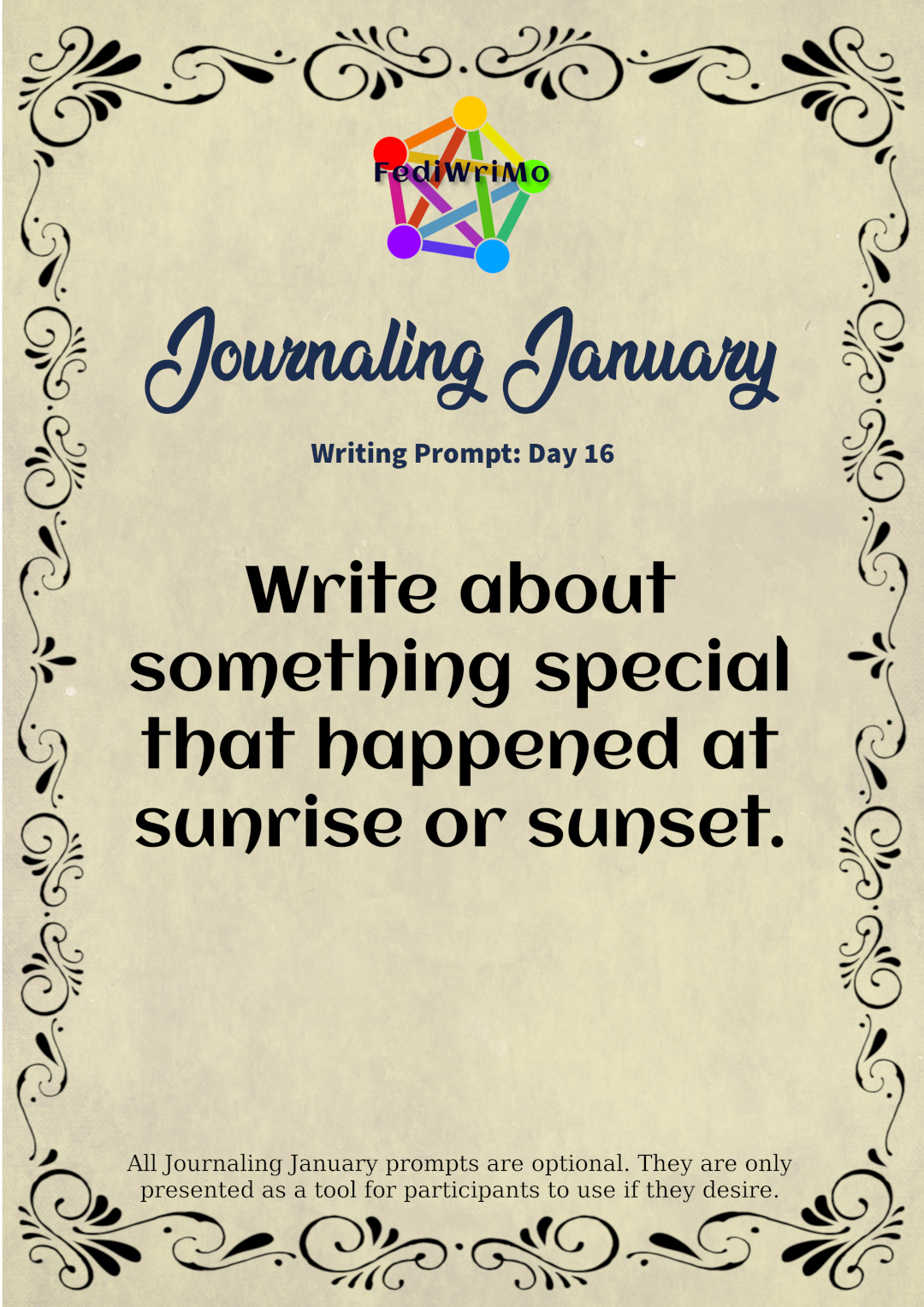 Day 16 Prompt: Write About Something Special that Happened at Sunrise or Sunset.