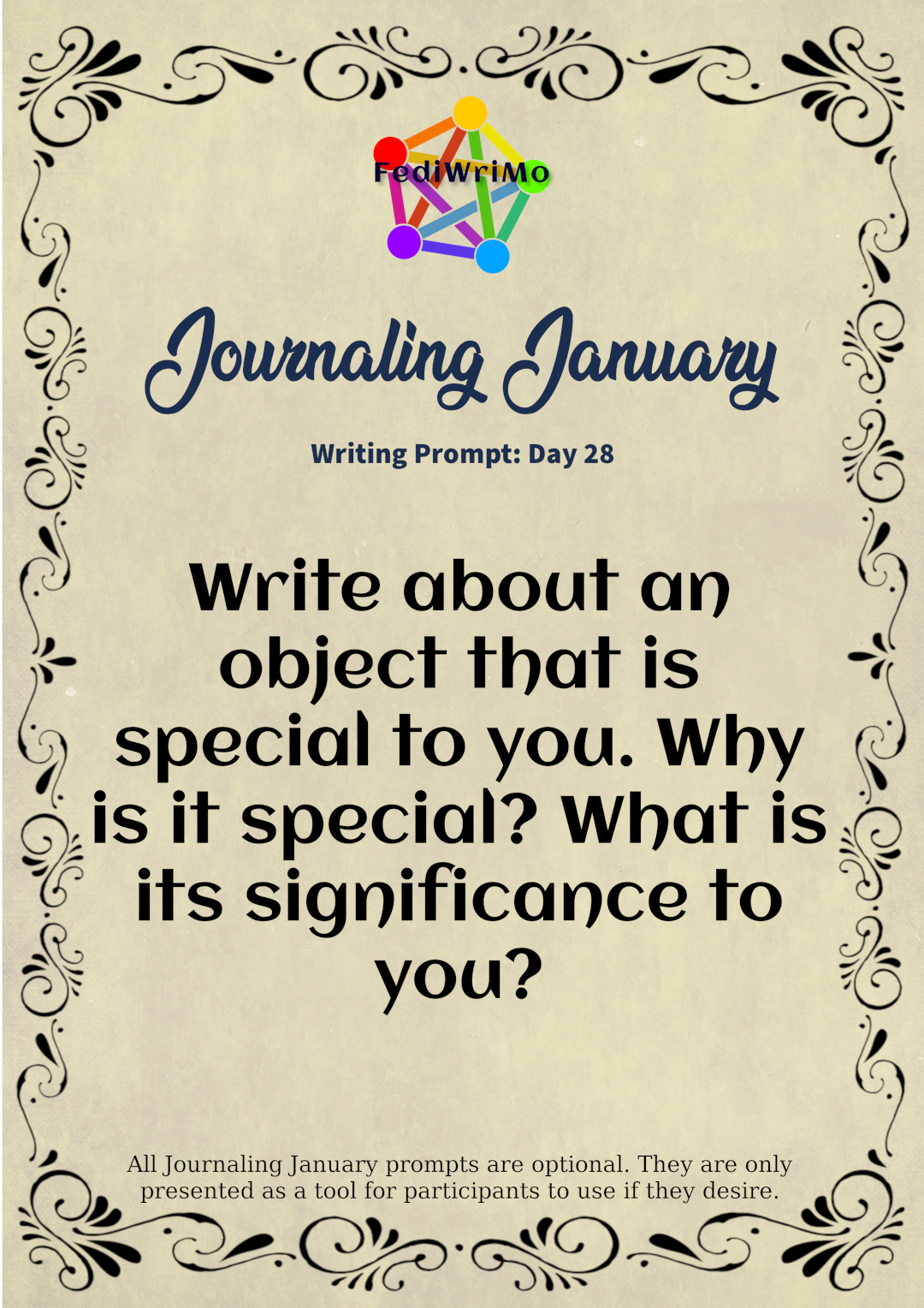 Day 28 Prompt: Write About an Object that Is Special to You. Why Is It Special? What Is Its Significance to You?