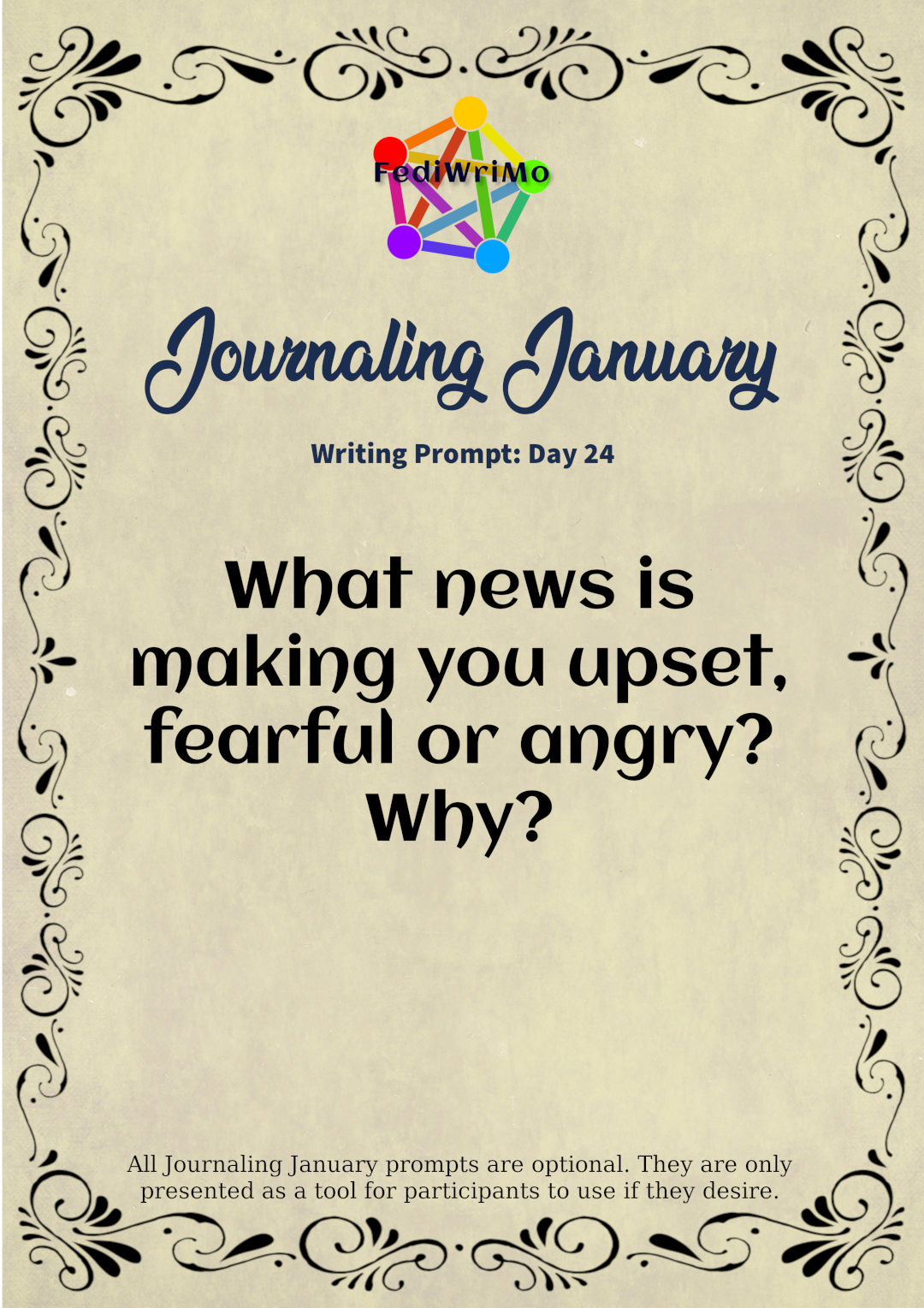 Day 24 Prompt: What News Is Making You Upset, Fearful or Angry? Why?