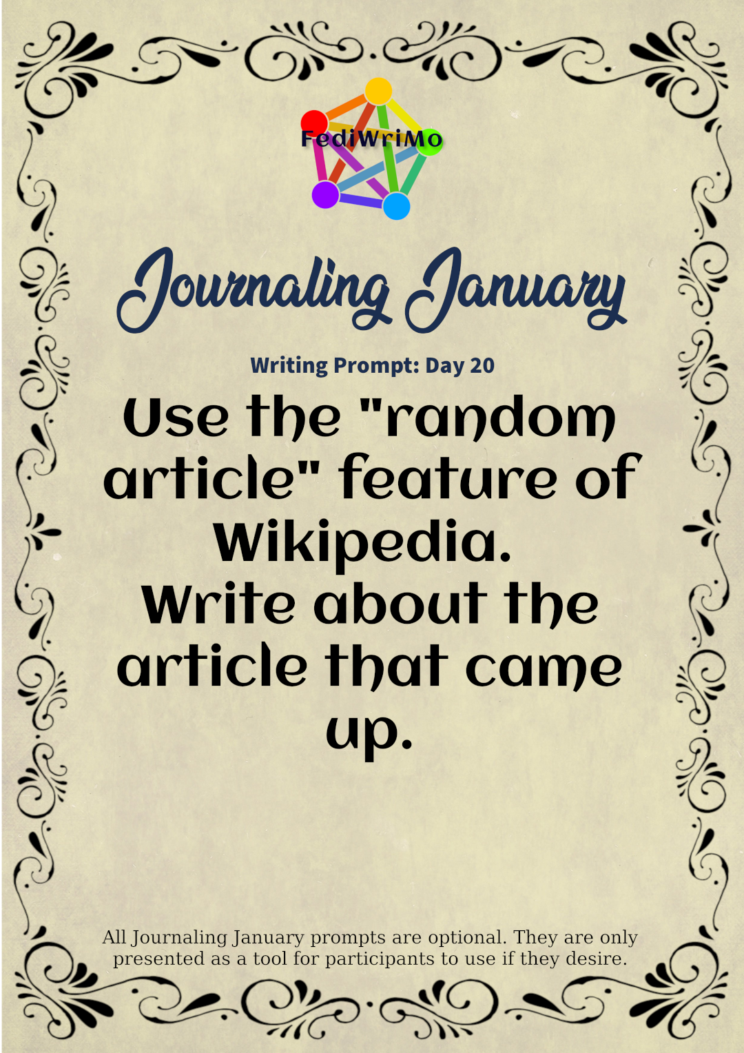 Day 20 Prompt: Use the "Random Article" Feature of Wikipedia. Write About the Article that came Up.