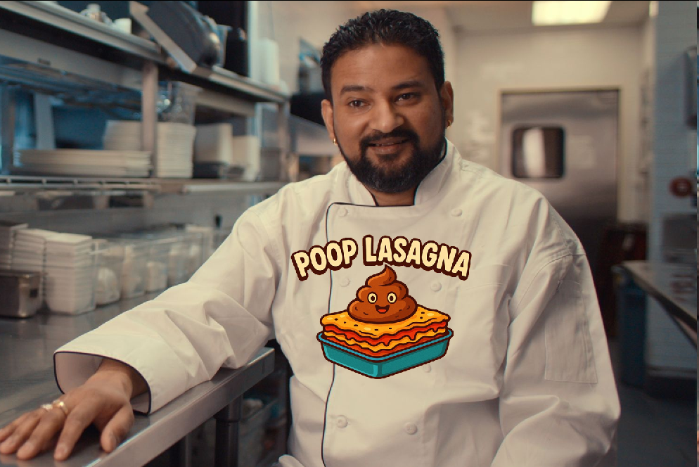 Poop lasagna chef