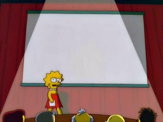The original Photoshop Lisa Simpson presentation meme from https://knowyourmeme.com/memes/lisa-simpsons-presentation