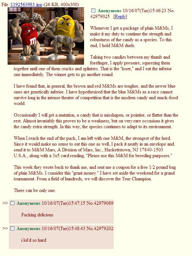 M&M competition post