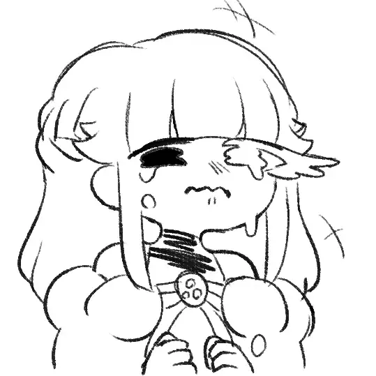 a drawing of a character crying