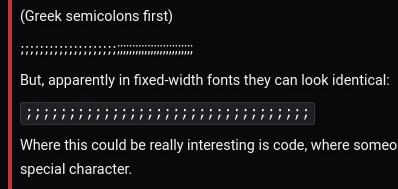 semicolon or greek question mark; depends on your font