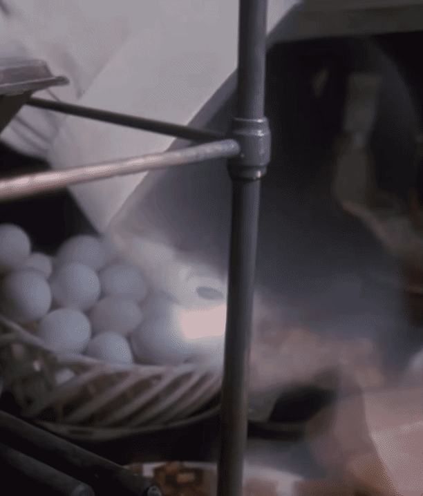 90s movie ghost Casper in a chef hat smirks at an actor off screen