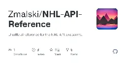 GitHub - Zmalski/NHL-API-Reference: Unofficial reference for the NHL API endpoints.