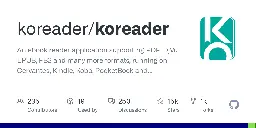 GitHub - koreader/koreader: An ebook reader application supporting PDF, DjVu, EPUB, FB2 and many more formats, running on Cervantes, Kindle, Kobo, PocketBook and Android devices